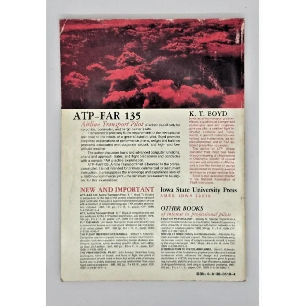 ATP-FAR 135 Airline Transport Pilot Paperback Book by K.T. Boyd 1983 Aeronautics